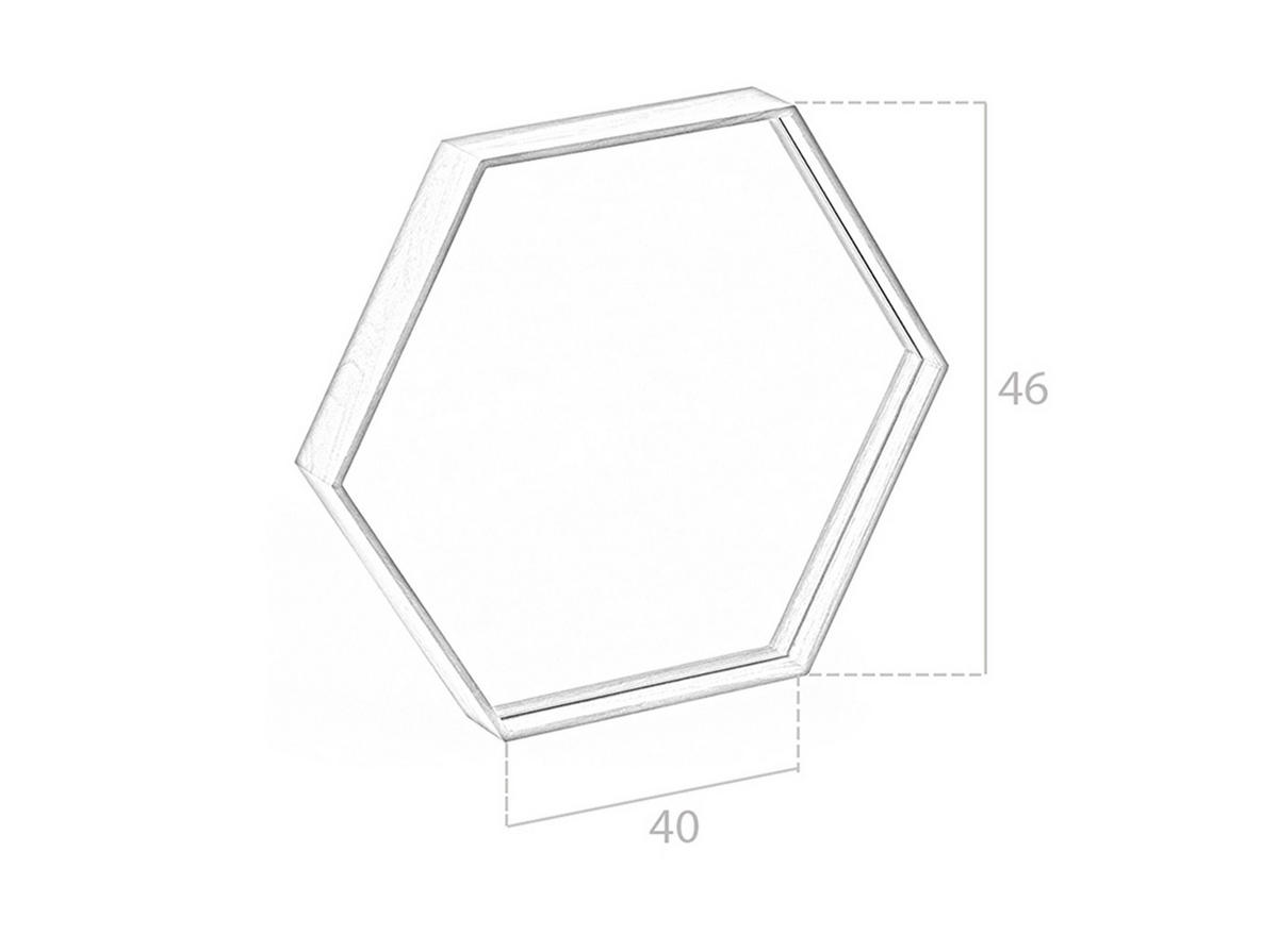 WANDSPIEGEL Wandspiegel sechseckig Walnuss 46/40/6 cm - Walnussfarben, Holz (46/6/40cm) - ANGEL CERDA