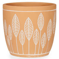 BLUMENTOPF Terrakotta Leaves - Braun, Stein (13.5/13cm)