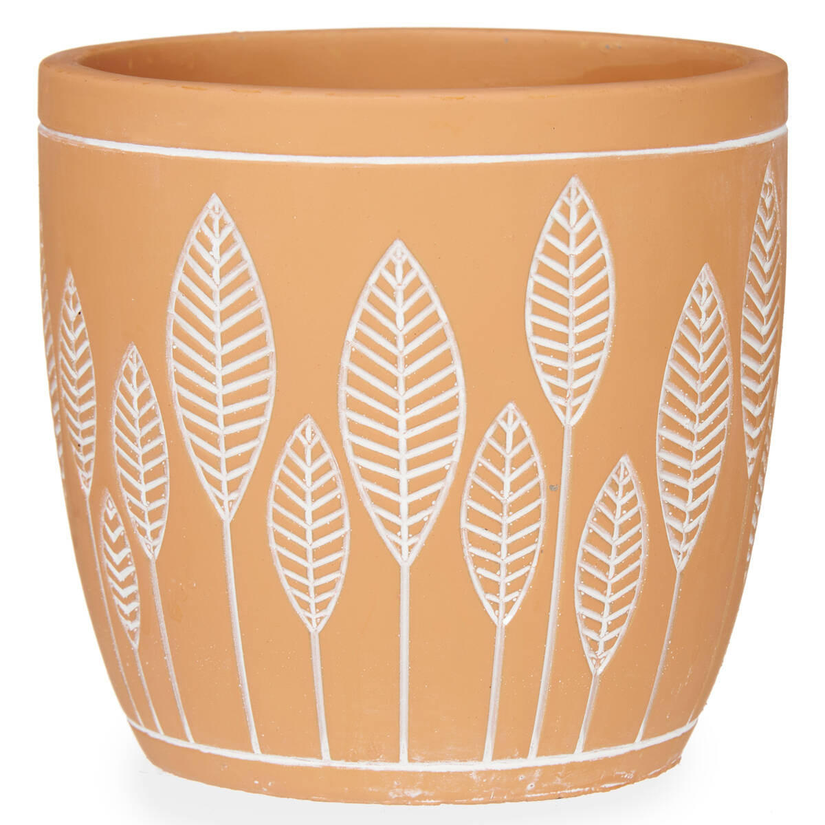 BLUMENTOPF Terrakotta Leaves - Braun, Stein (13.5/13cm)