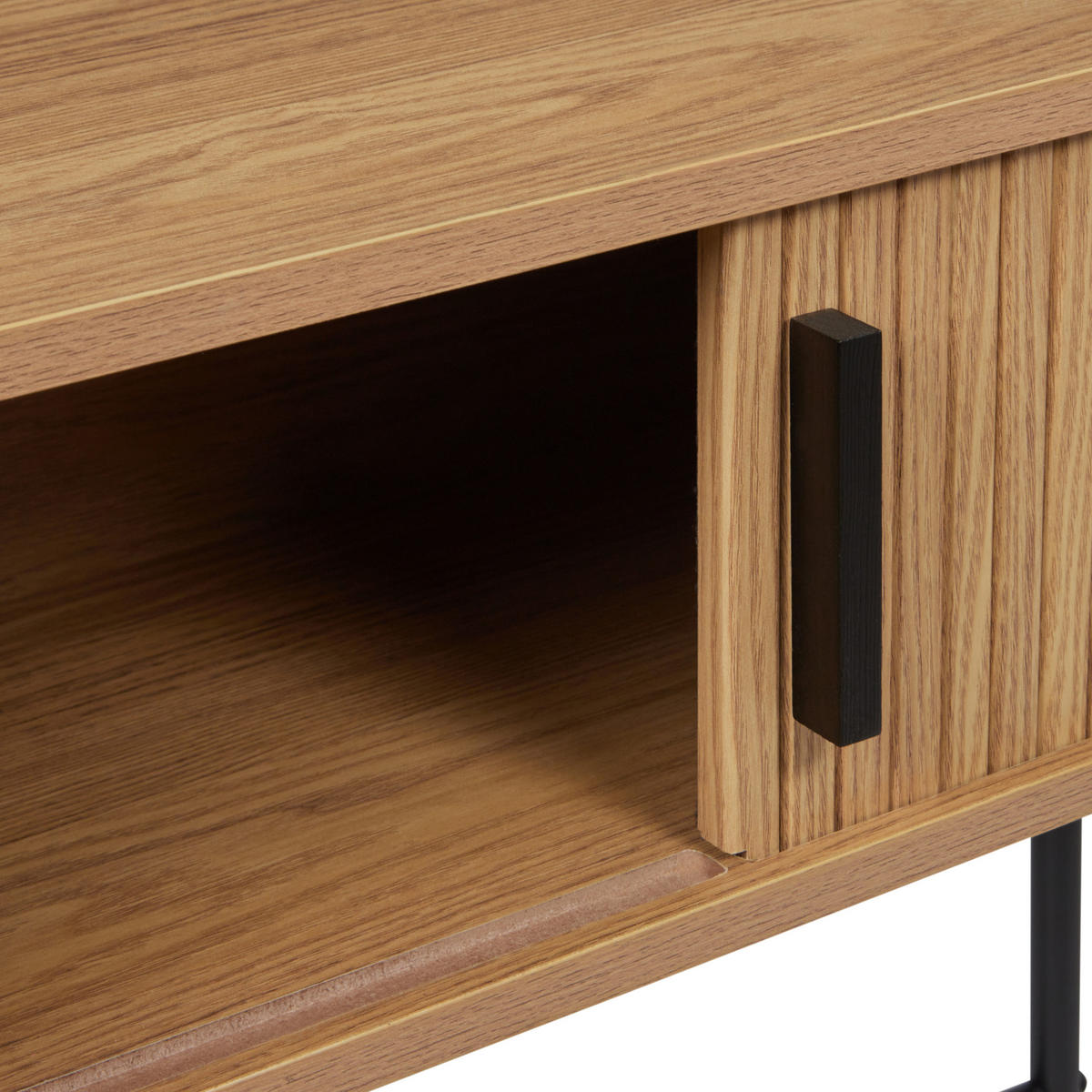 KONSOLENTISCH helles Holz/schwarz Bradley - Hellbraun/Schwarz, Holzwerkstoff (30/80/70cm) - Beliani