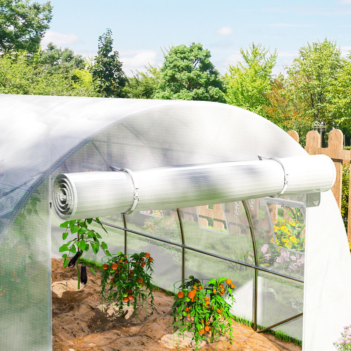GEWÄCHSHAUSABDECKUNG DE-05808 Ersatz, wetterbeständig 400/300/200 cm Weiß - Weiß, Kunststoff (300/200/400cm) - ComfortXL