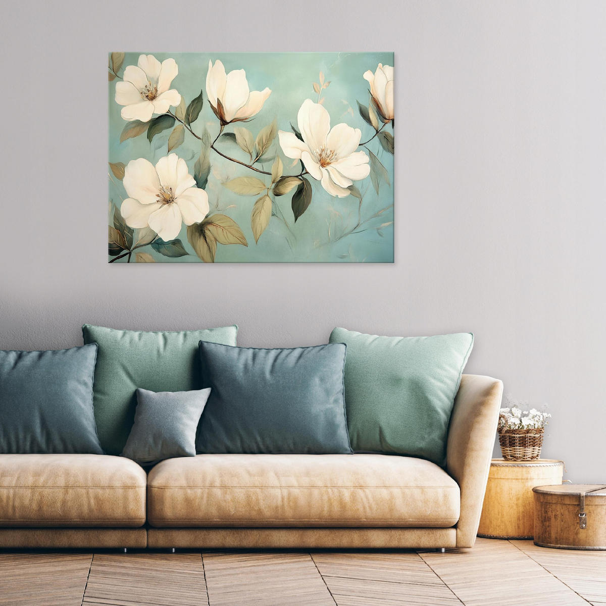 LEINWANDBILD Blumen Modern Wohnzimmer 60x40 - Multicolor, Holzwerkstoff (60/40cm) - Wallarena