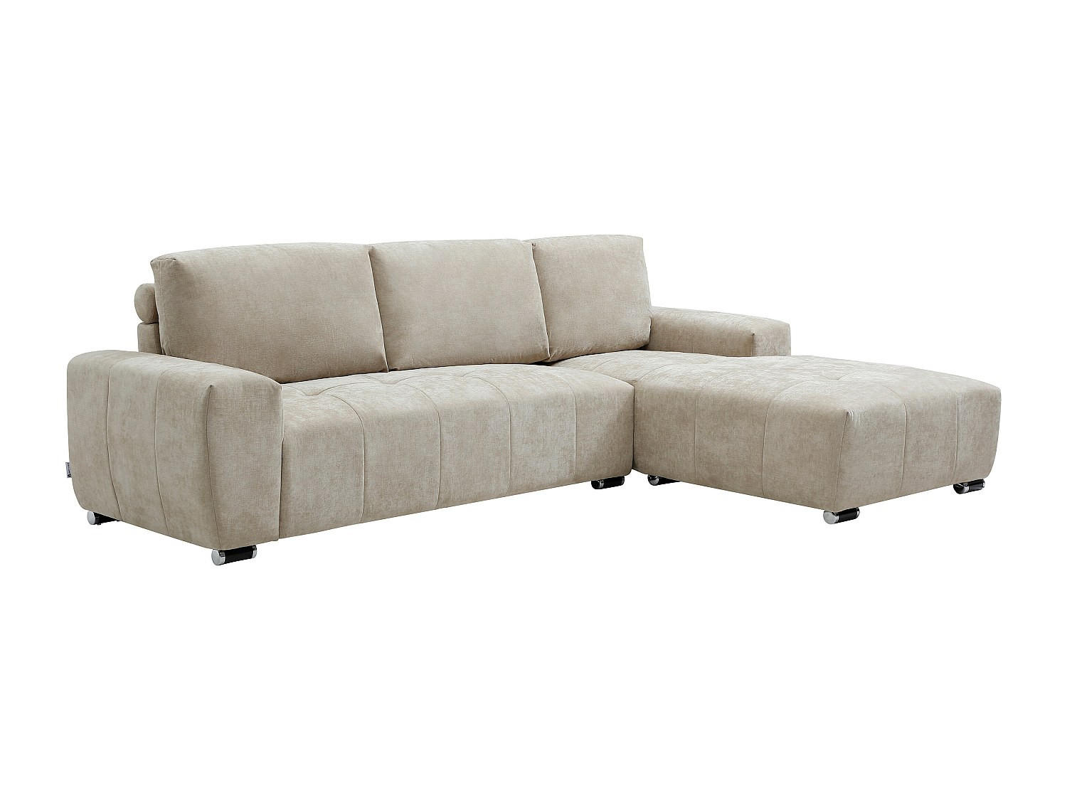 ECKSOFA - Ecke rechts - Stoff Beige - MICHELIA - Beige, Textil (268/174cm) - Vente-Unique