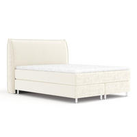 BOXSPRINGBETT Chermin Creme 160/200 cm mit Latex-Topper - Silberfarben/Creme, Holz/Holzwerkstoff (160/200cm) - Maison de Reve