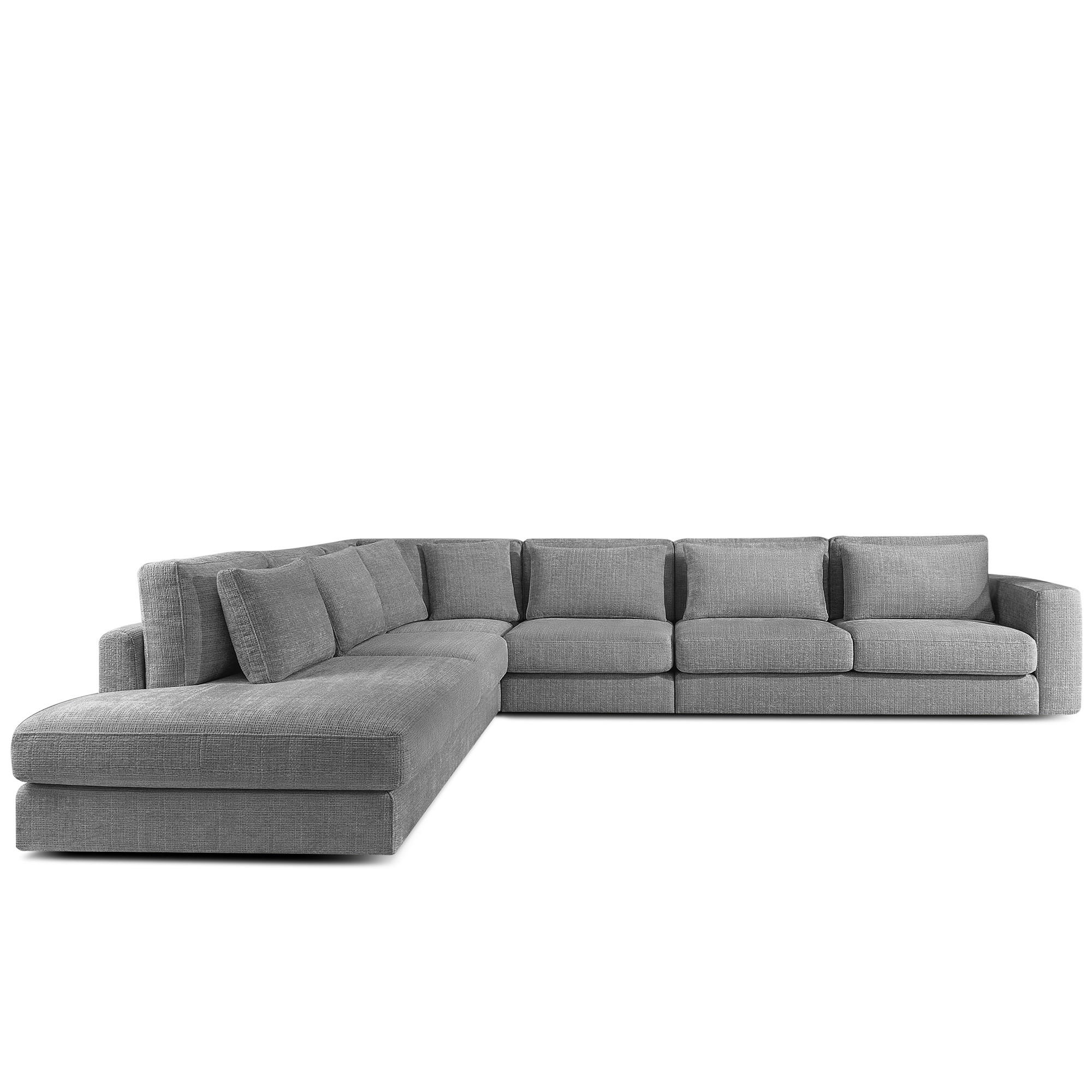ECKSOFA XL links VERUS - Dunkelgrau, Holz/Holzwerkstoff (377/328cm) - KONSIMO®