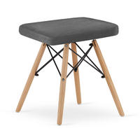 HOCKER Velours in Grau, mit natürlichen Füßen, für Wohnzimmer oder Schlafzimmer - Grau, Textil (43/46/33cm) - Best For Home