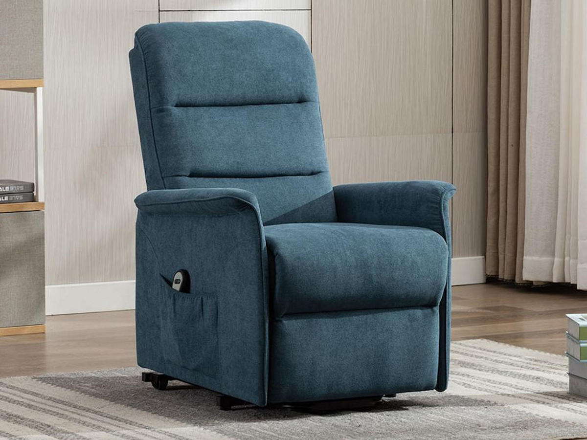 RELAXSESSEL Fernsehsessel elektrisch - Stoff - Blau - CAPUCINE - Blau, Textil (94/100/73cm) - Vente-Unique