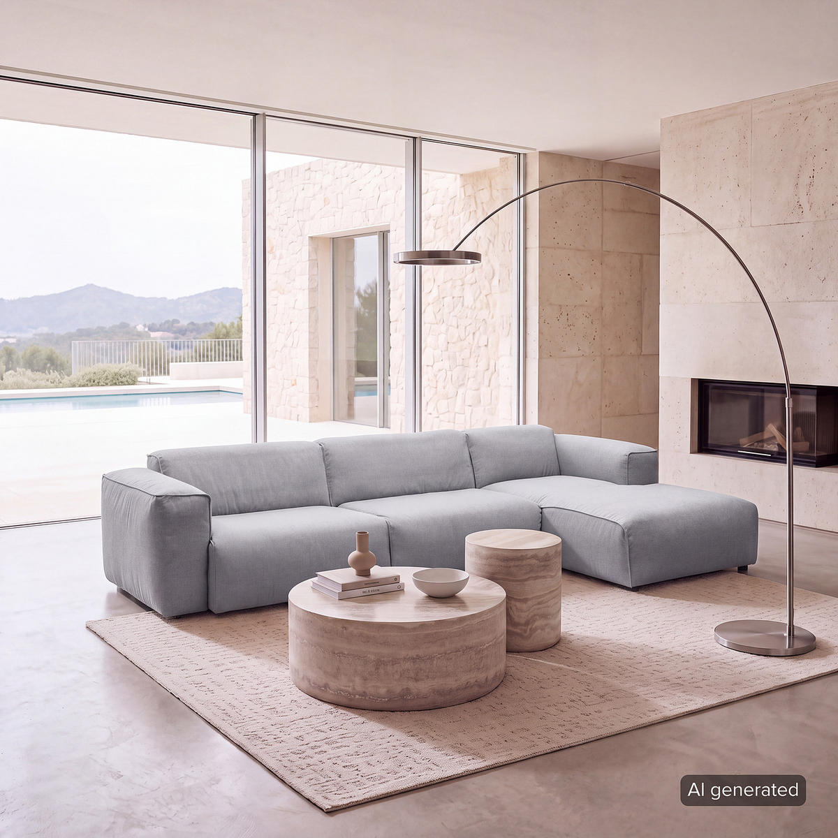 3-SITZER ECKSOFA mit Longchair - Hellgrau/Schwarz, Kunststoff/Textil (317/173cm) - home24