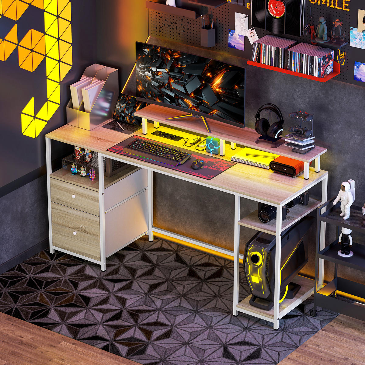 BÜROTISCH Naturholz 1 Stück - Braun, Holzwerkstoff (48/155.5/88.5cm) - GiPP