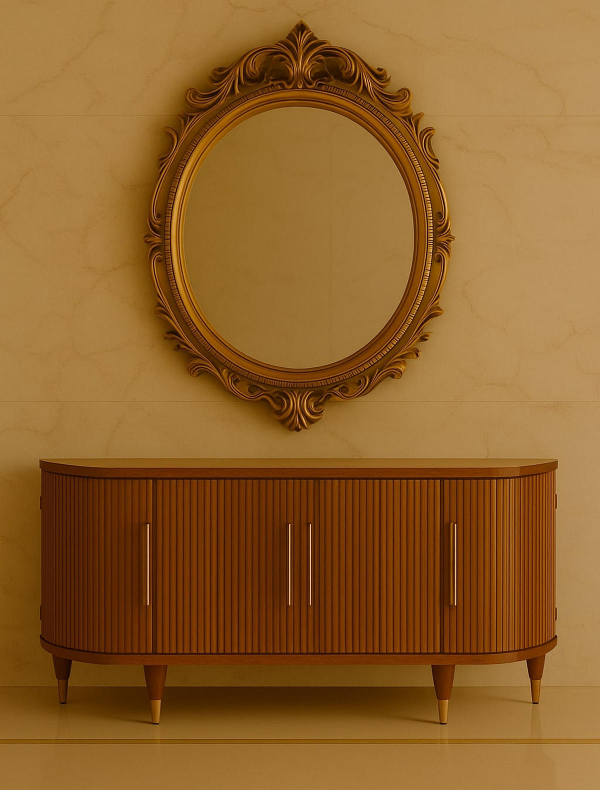 SIDEBOARD mit Amber-Eichen-Finish, 4 Türen, 6 Innenablagen, geröstetes Braun. - Braun, Holz (150/78/40cm) - Artisan Furniture