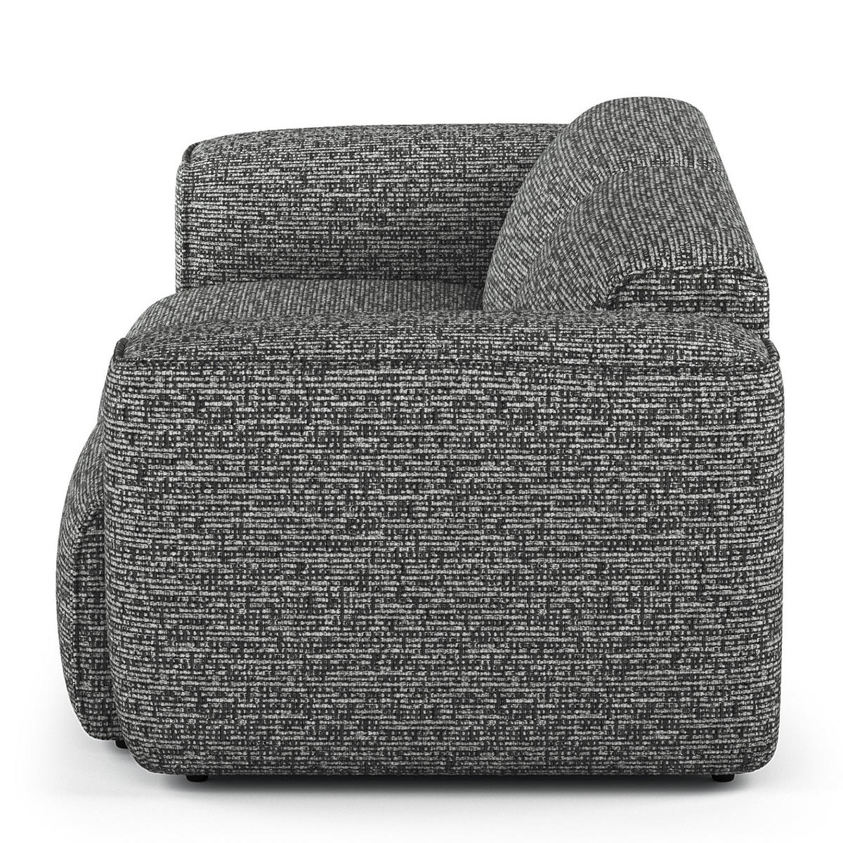 3-SITZER SOFA - Schwarz/Grau, Kunststoff/Textil (251/71/102cm) - home24