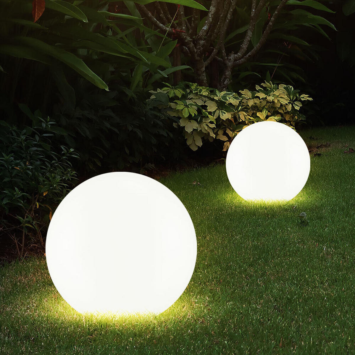 LED AUSSENLEUCHTE Solarkugel Weiß Silber 2er Set - Weiß, Kunststoff (30/62/30cm)