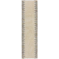 WOLLTEPPICH handgewebt MEDWAY, mit Bordüre, Beige-Grau, 60 x 230 cm - Beige, Textil (60/230cm) - KADIMA DESIGN