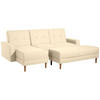 FUNKTIONSSOFA mit Hocker Kattie Flachgewebe beige - Beige, Kunststoff (144/230cm) - 58aufmkessel