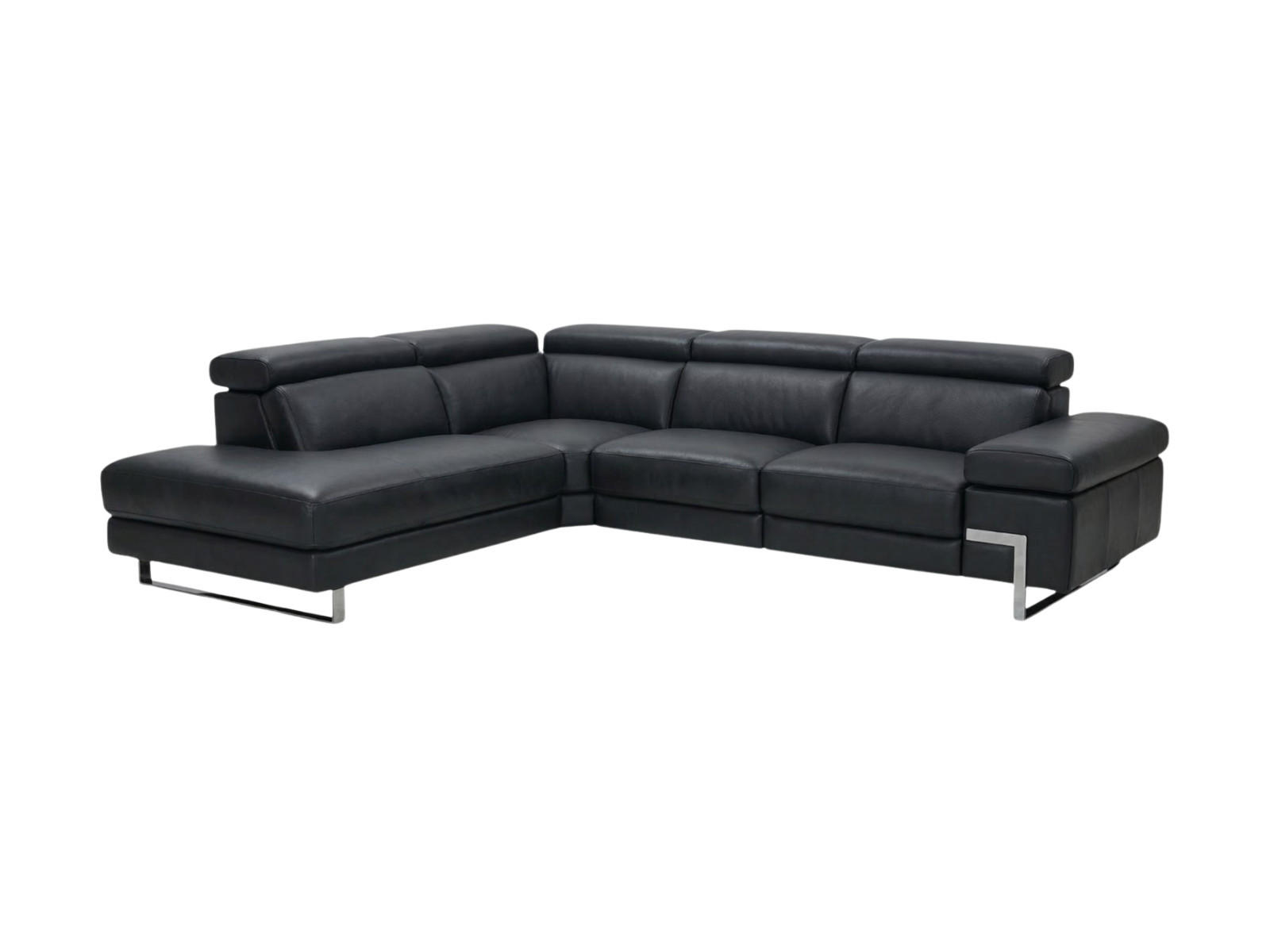 ECKSOFA Opera Echtleder Schwarz - Schwarz, Leder/Metall (218/269cm)
