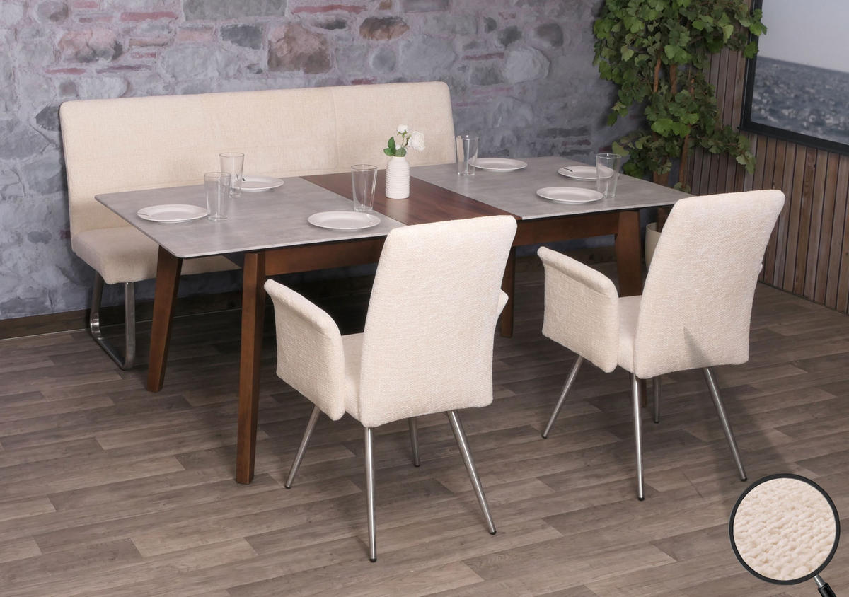 ESSZIMMER-SET Beige 3er-Set - Beige, Textil (180/99/65cm) - MCW