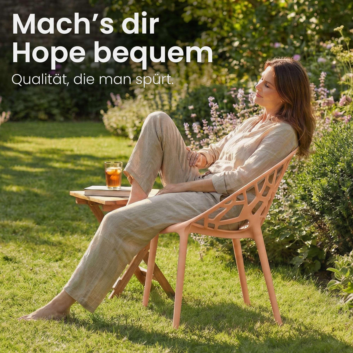 GARTENSTUHL Kunststoff Pfirsich - Pink, Kunststoff (59/80/60cm) - CLP