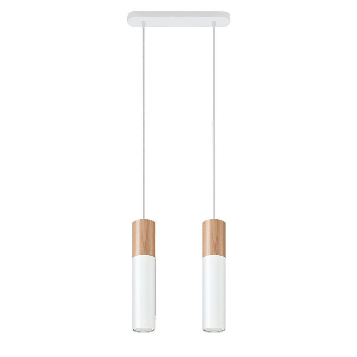 HÄNGELEUCHTE Stahl Weiß Holz Natur - Weiß, Holz (34/6/100cm)