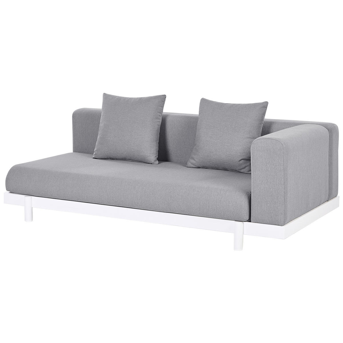 LOUNGE SET 5-Sitzer Aluminium weiß Auflagen grau Missanello - Weiß/Grau, Textil - Beliani