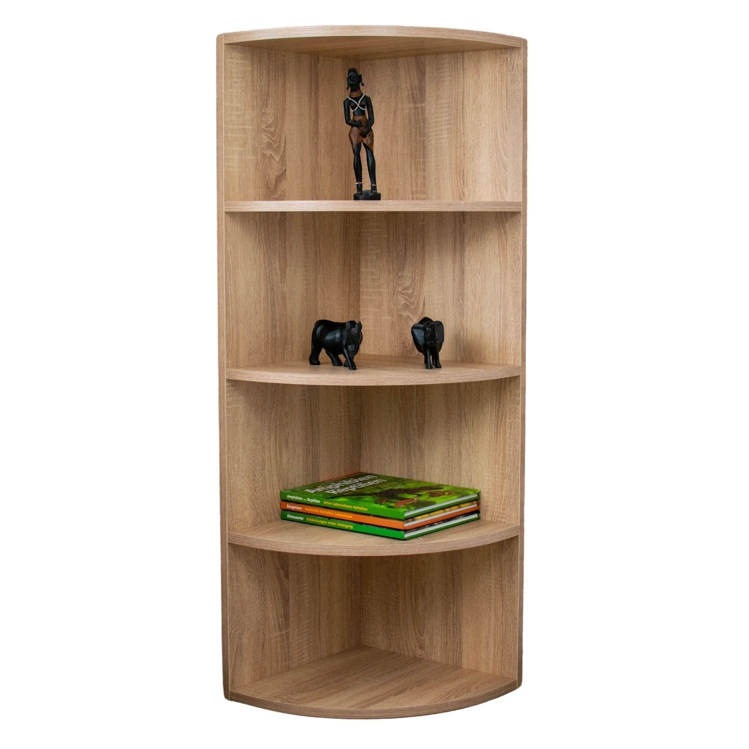 ECKREGAL CORNER 120 Holz Natur 4 Etagen 40/40/120 cm - Naturfarben, Holzwerkstoff (40/120/40cm) - Coemo