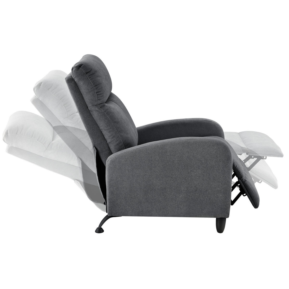 POLSTERSESSEL Bregenz Textil Grau - Grau, Textil (60/102/92cm) - [en.casa]