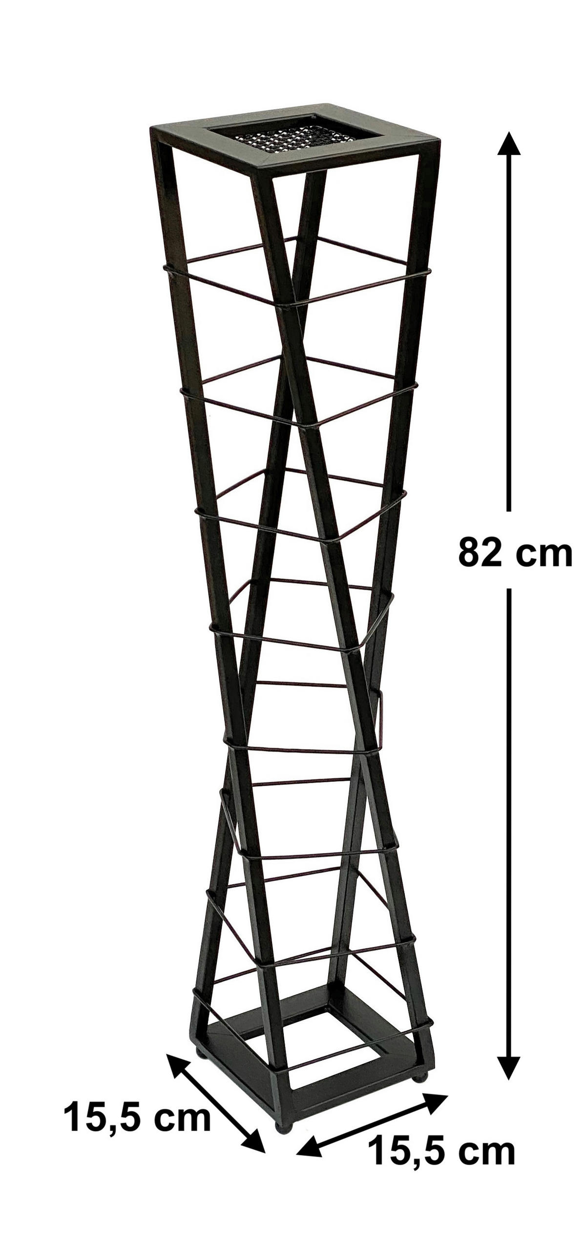 WEINREGAL Stehend Metall Schwarz 80 cm Esperanza  - Schwarz, Metall (15.5/82/15.5cm) - DanDiBo