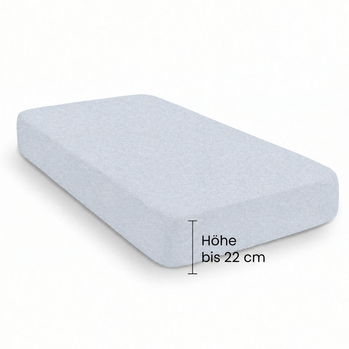 SPANNBETTTUCH Premium Biber Melange UNI ciel, 140x200 cm - 160x200 cm - Hellblau, Textil (160/200cm) - biberna