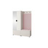 GARDEROBE Ritmo version 1 mit Spiegel, mit POLSTERPANEELEN ROSA - Beige/Rosa, Holzwerkstoff (140/185/40cm) - Jerpax