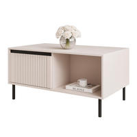 COUCHTISCH LIRA 100/60/50 cm Rechteckig, Beige - Beige/Schwarz, Holzwerkstoff/Metall (60/100/50cm) - Idohome