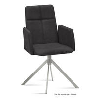 ARMLEHNSTUHL (4er-Set) Dorisa 52x92x60 Edelstahl/Anthrazit - Edelstahlfarben/Anthrazit, Kunststoff (60/92/52cm) - 58aufmkessel