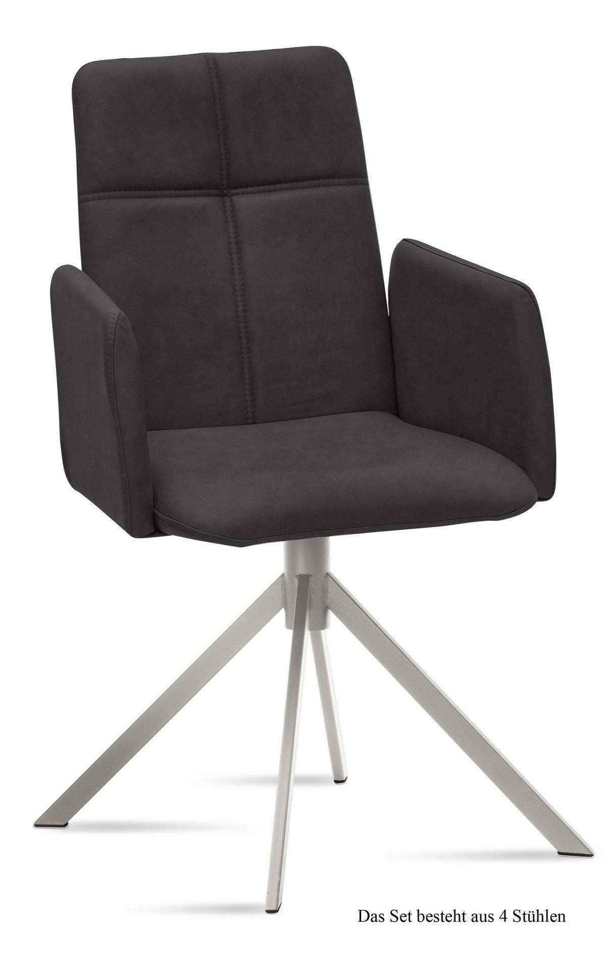 ARMLEHNSTUHL (4er-Set) Dorisa 52x92x60 Edelstahl/Anthrazit - Edelstahlfarben/Anthrazit, Kunststoff (60/92/52cm) - 58aufmkessel
