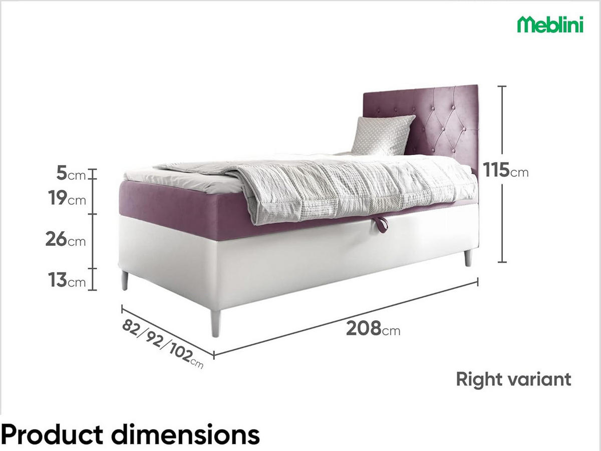 KINDERBETT FLIPPO 1 - Lila/Weiß, Holzwerkstoff (102/208cm) - Meblini