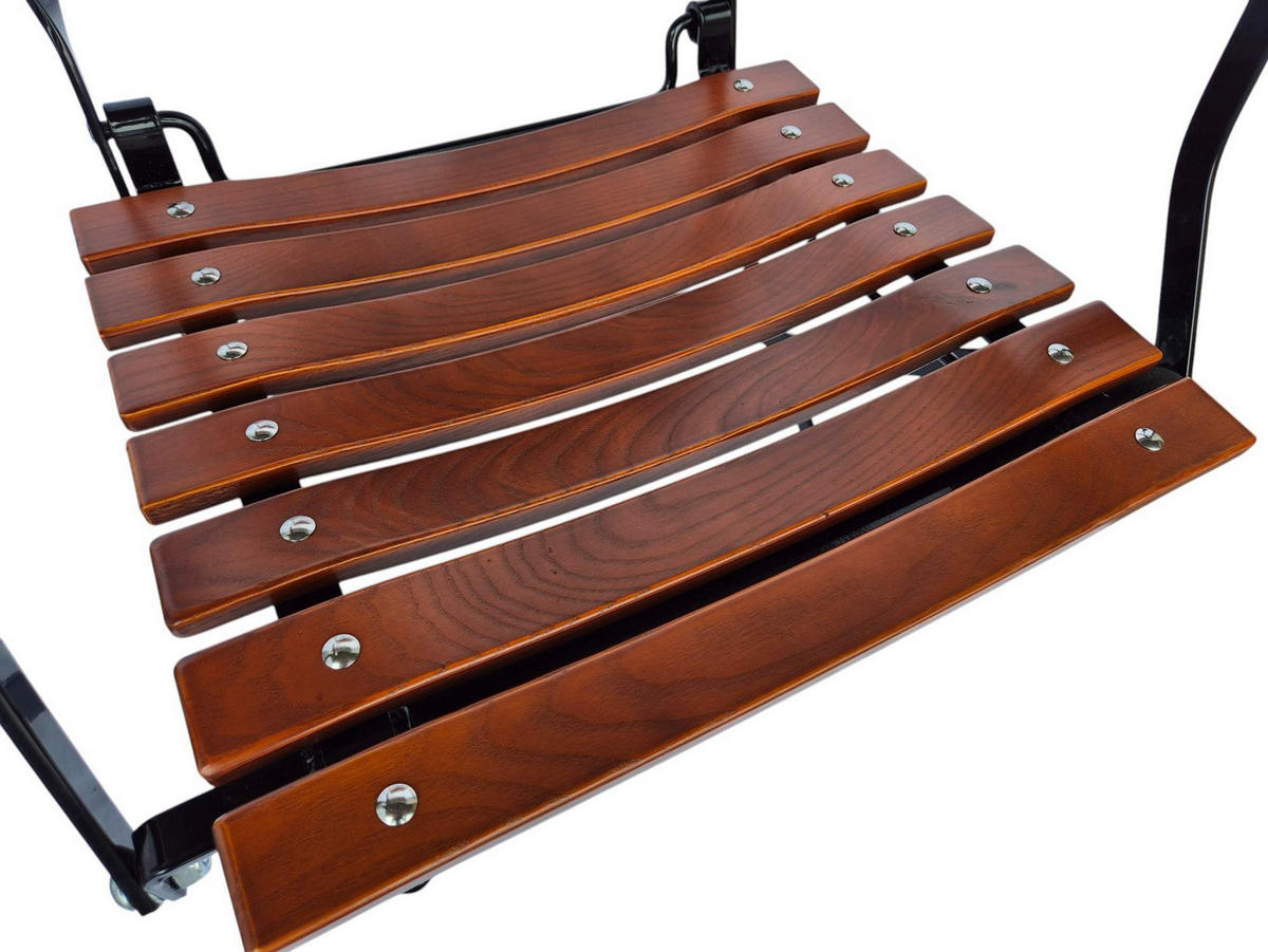 BIERGARTENSESSEL BAVARIA Mit Armlehne 1 Sitzer 90x42x46cm Klappbar Eschenholz Schwarz/Braun - Braun, Holz (46/90/42cm) - CHEFGASTRO