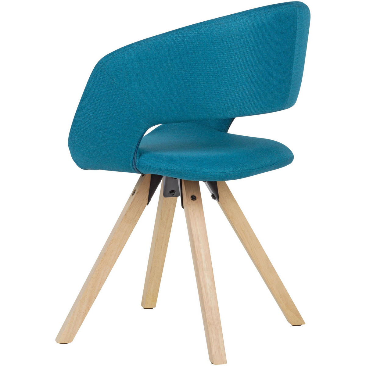 ESSZIMMERSTUHL Polyesterbezug mit Holzgestell Retro gepolstert, Blau 56x50x80 cm - Blau/Beige, Holz/Textil (56/80/50cm) - KADIMA DESIGN
