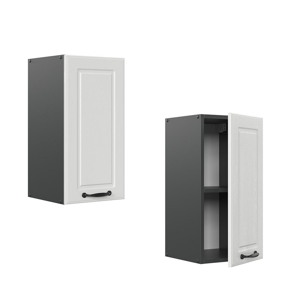 HÄNGESCHRANK R-Line Weiß Landhaus 30 cm - Anthrazit/Weiß, Holzwerkstoff (30/60/31cm) - Vicco