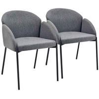 STÜHLE 2-tlg., Grau - Grau, Holz (60/78/70cm) - Oviala