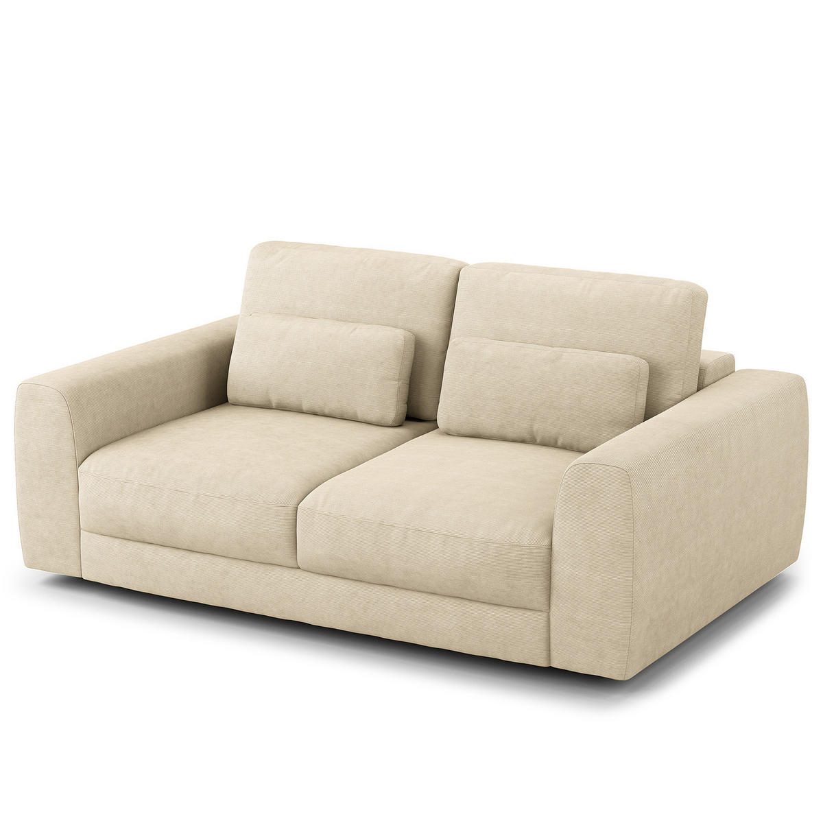 2-SITZER SOFA - Beige/Schwarz, Kunststoff/Textil (182/80/117cm) - home24