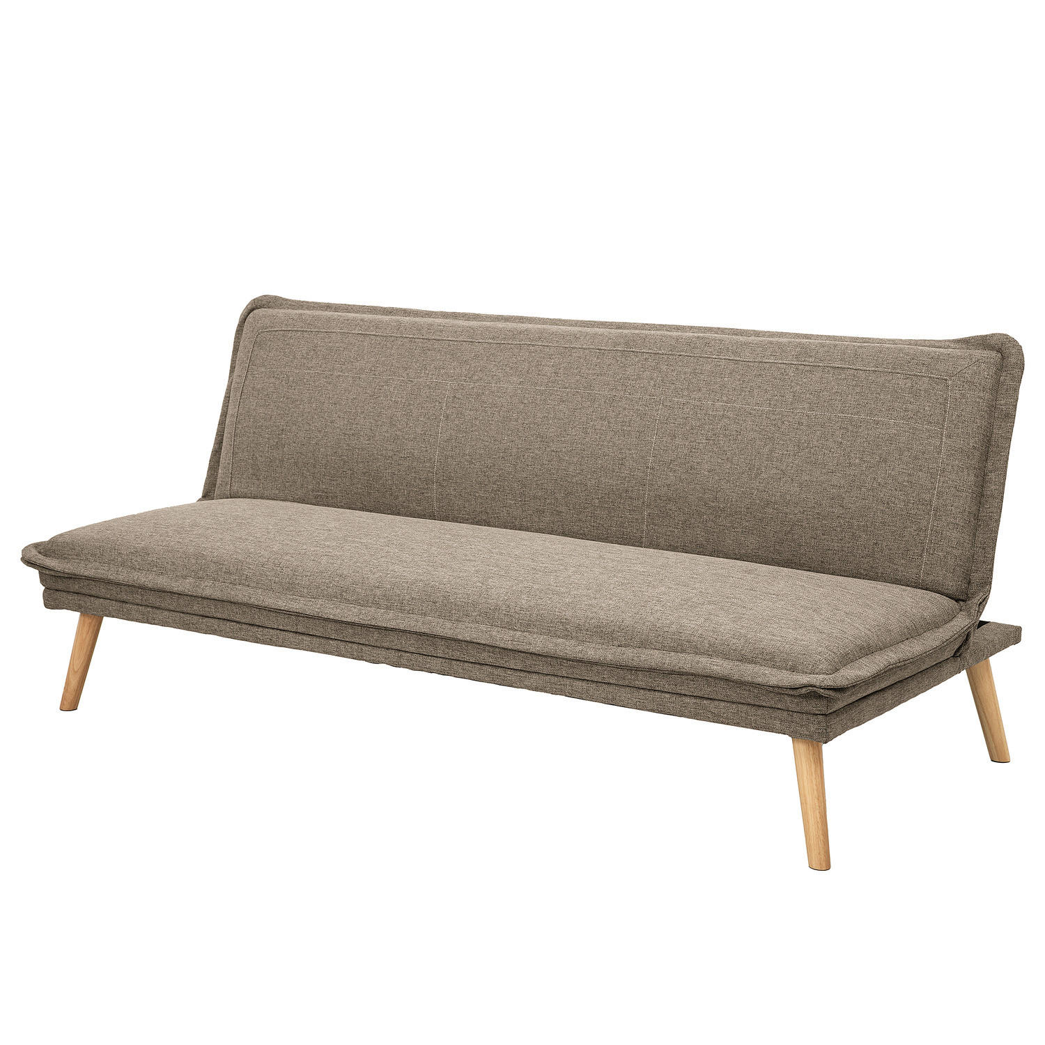 SCHLAFSOFA - Webstoff / Gummibaum - Taupe/Eichefarben, Holz/Textil (188/82/87cm) - home24
