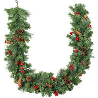 KÜNSTLICHE Weihnachtsgirlande Grün 25.0/180.0/25.0 cm - Grün, Kunststoff (25/25/180cm)