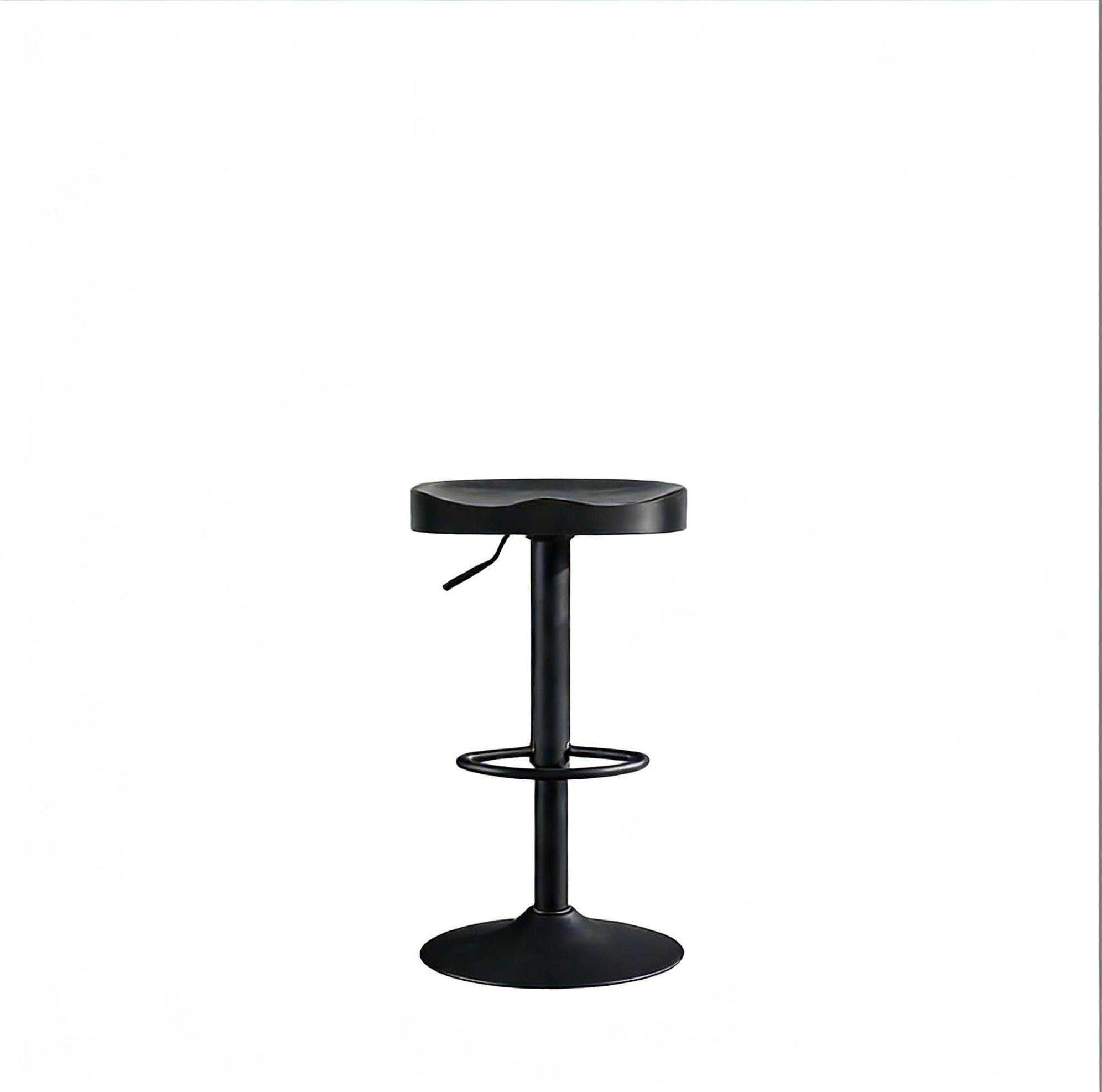 BARHOCKER drehbar höhenverstellbar schwarz Massivholz und Metall - Schwarz, Metall (31.5/81/41.5cm) - Meubliv