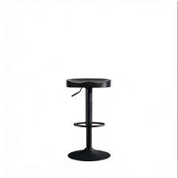 BARHOCKER drehbar höhenverstellbar schwarz Massivholz und Metall - Schwarz, Metall (31.5/81/41.5cm) - Meubliv