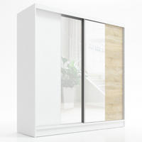 SCHWEBETÜRENSCHRANK 200 CM DUO Farbe: Weiß |weiß|sonoma - Weiß/Braun, Holzwerkstoff (200/215/60cm) - A&J MöbelLand