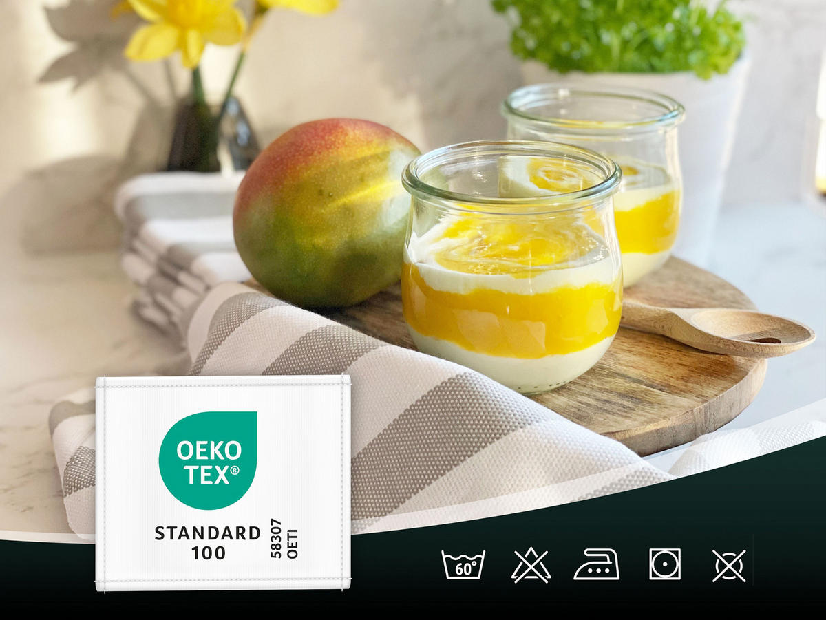 GESCHIRRTÜCHER, 5er-Set, 50x70 cm, 100% Baumwolle, Grau - Grau, Textil (50/70cm) - Zollner