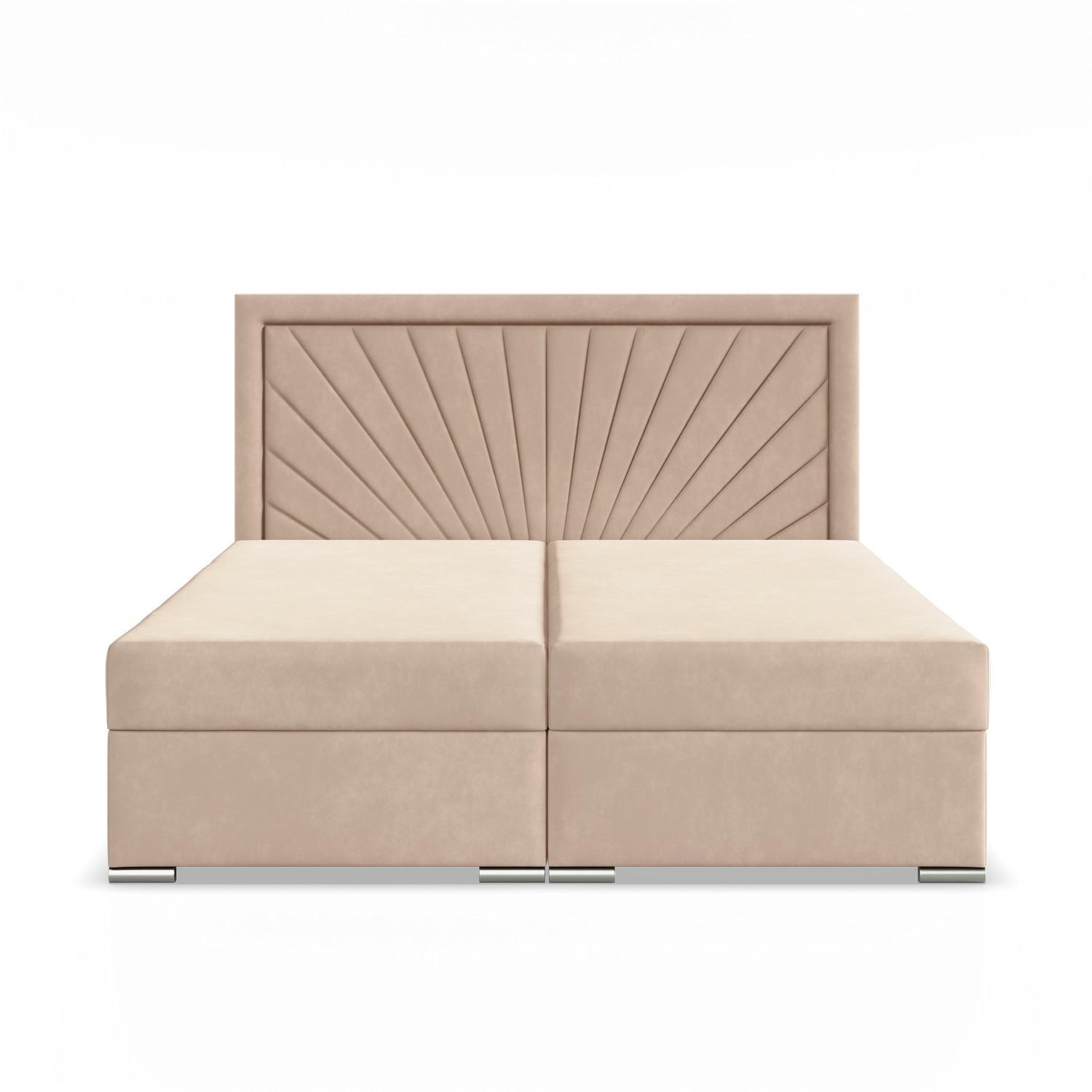 BOXBETT MIT KOPFTEIL 140x200 VICENZA, Beige - Creme, Textil (140/200cm) - Mebligo
