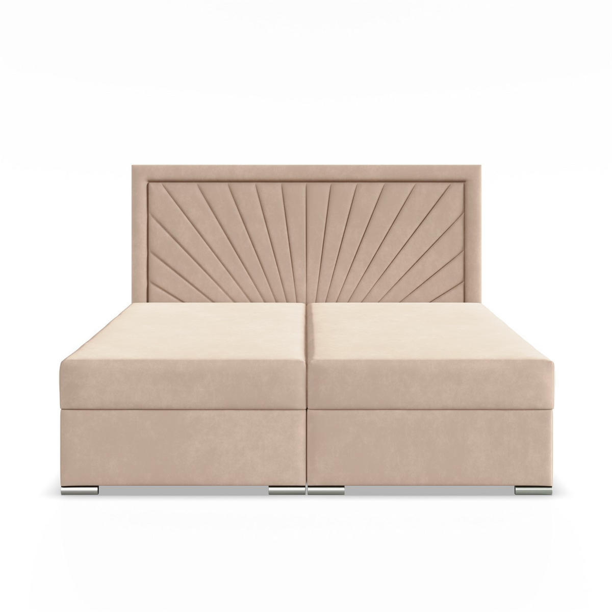 BOXBETT MIT KOPFTEIL 140x200 VICENZA, Beige - Creme, Textil (140/200cm) - Mebligo