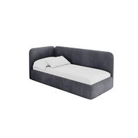 EINZELLBETT Jugendbett mit Bettkasten und Matratze H3/H4, Rechts - ELSY 80x200 Dunkelgrau - Titanfarben, Holzwerkstoff/Textil (80/200cm) - ALTDECOR