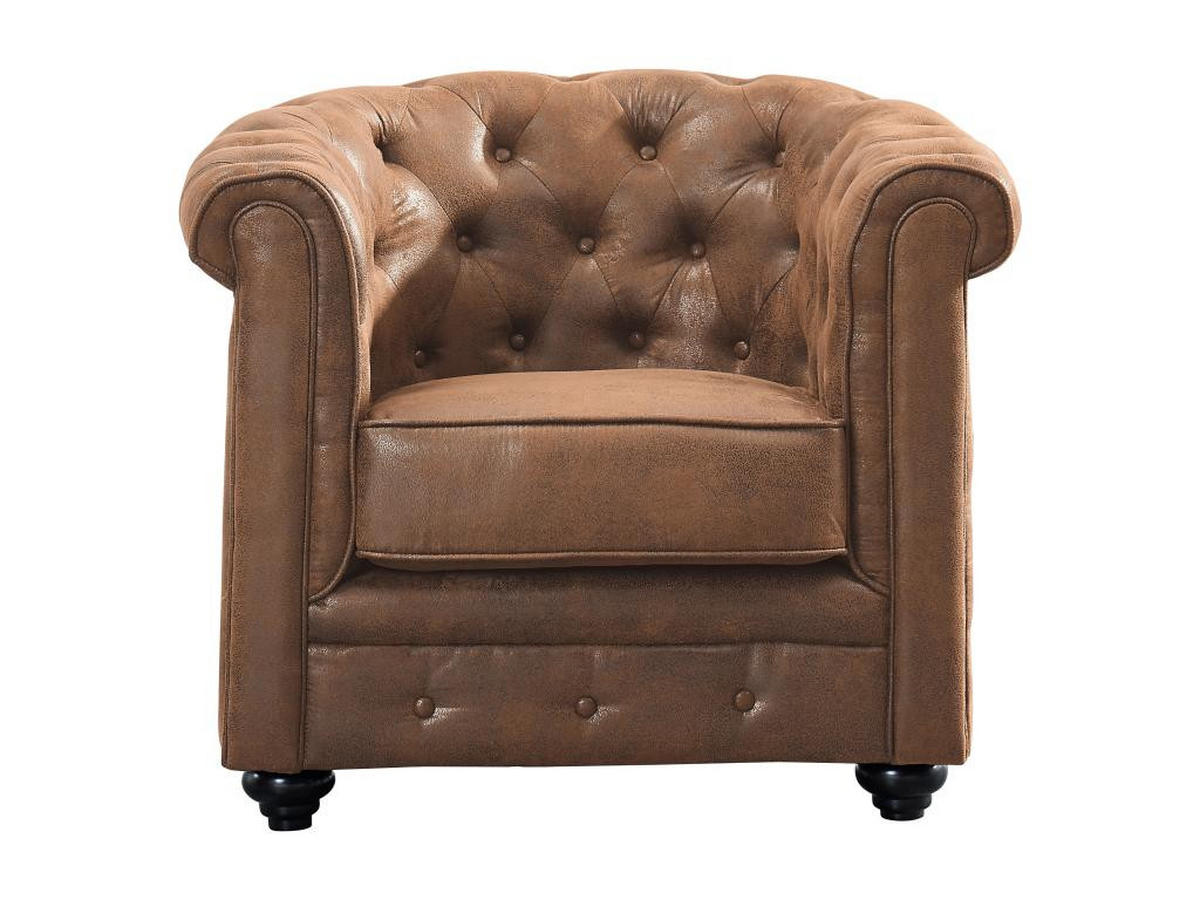 SESSEL - Microfaser - Vintage-Look - CHESTERFIELD - Braun, Textil (78/72/82cm) - Vente-Unique