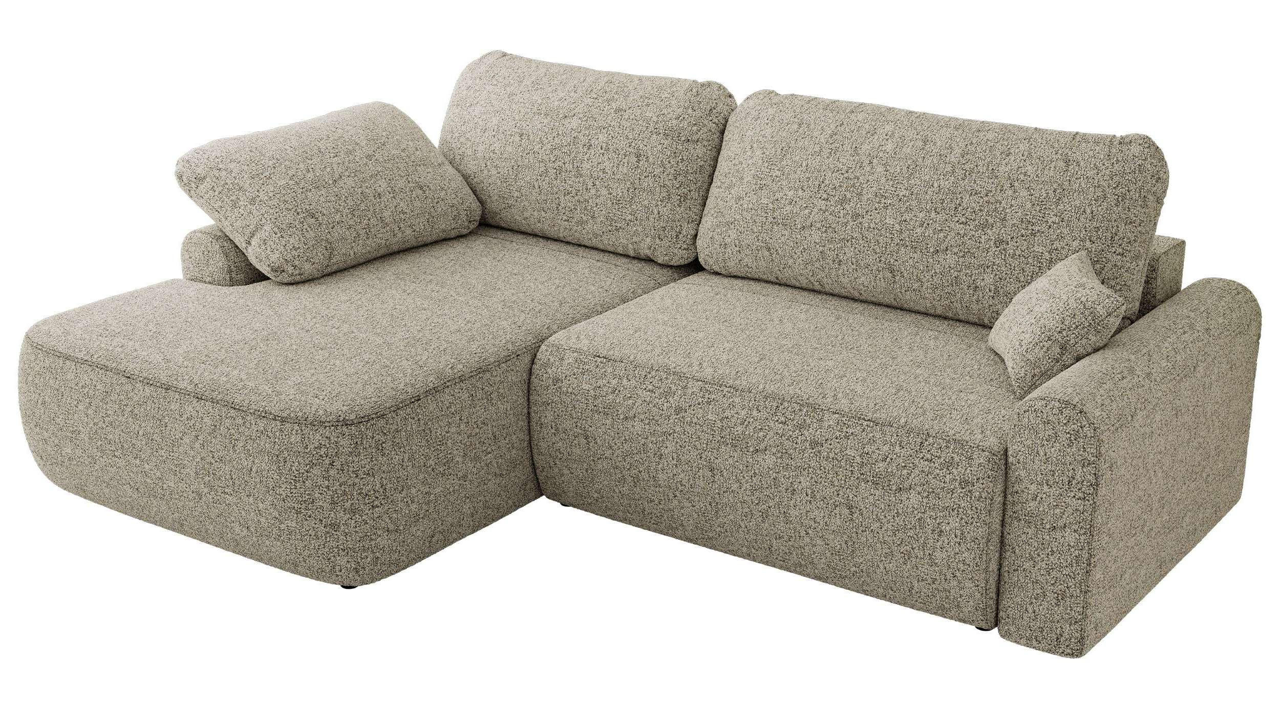 ECKSCHLAFSOFA CUBO L Beige Struktur - links - Beige/Schwarz, Kunststoff/Textil (273/187cm) - MKS