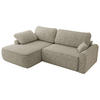 ECKSCHLAFSOFA CUBO L Beige Struktur - links - Beige/Schwarz, Kunststoff/Textil (273/187cm) - MKS