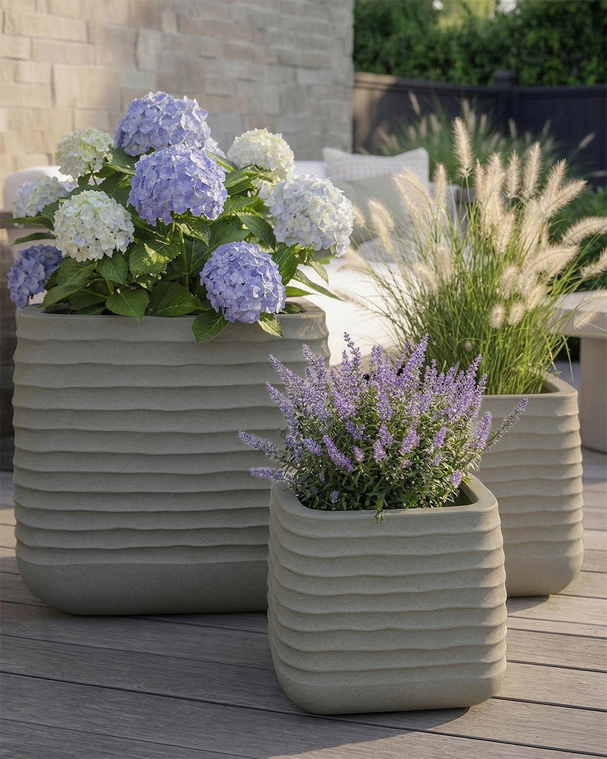 BLUMENTOPF Grau ERBA M 38x38x37 cm - Grau, Kunststoff (37cm) - Mazovia